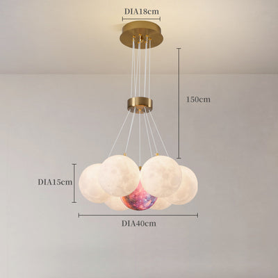 Moon Chandelier, Pendant for Living Room