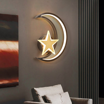 Moon and Star Wall Light, Bedside Wall Light for Bedroom