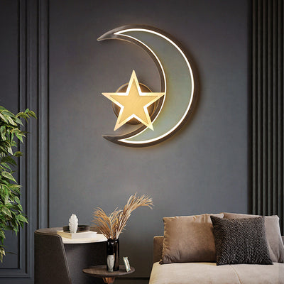 Moon and Star Wall Light, Bedside Wall Light for Bedroom