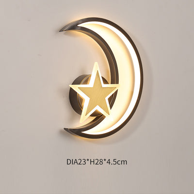 Moon and Star Wall Light, Bedside Wall Light for Bedroom