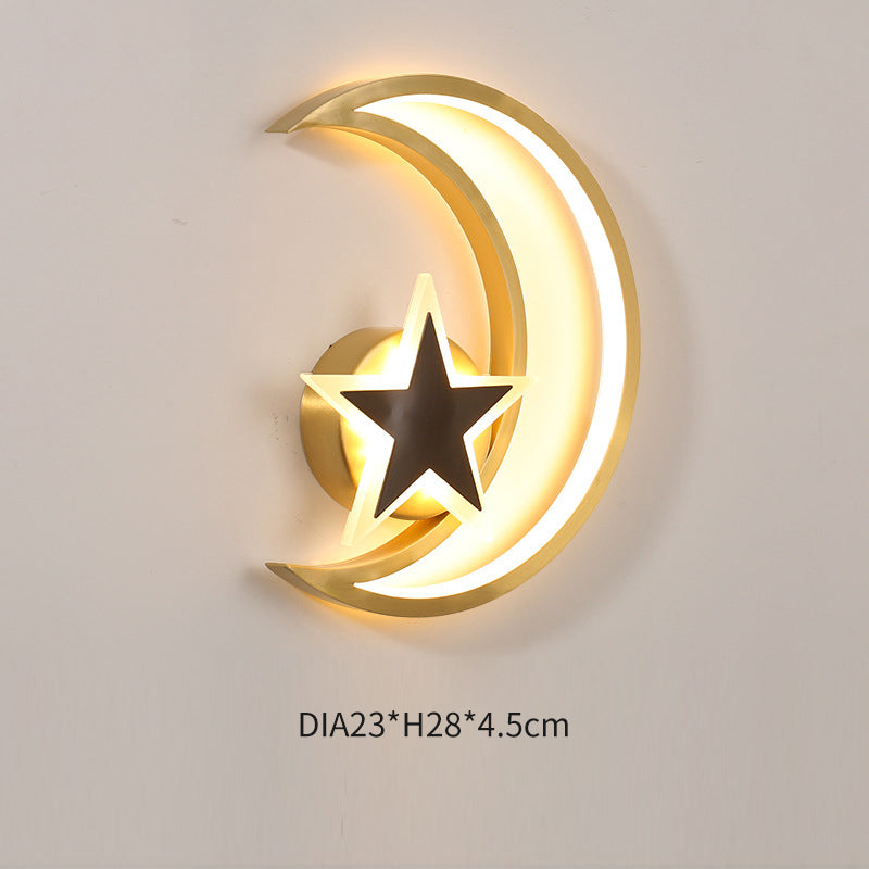 Moon and Star Wall Light, Bedside Wall Light for Bedroom