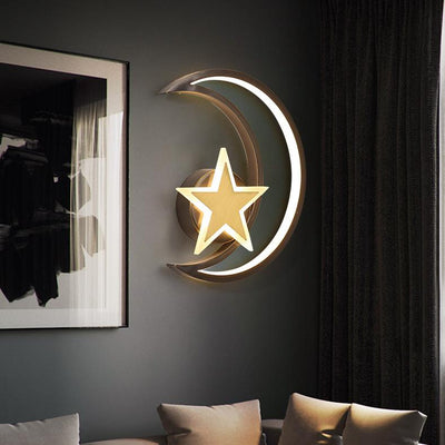 Moon and Star Wall Light, Bedside Wall Light for Bedroom