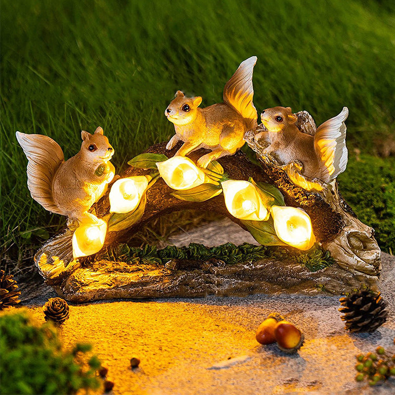 Solar Garden Ornament, Solar Squirrel Light, Solar Garden Decoration