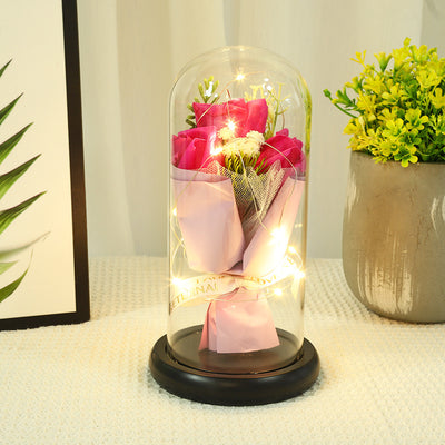 Forever Preserved Rose In Glass Dome, Flower Night Light