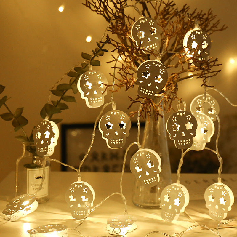 Metal Skull Halloween LED String Lights