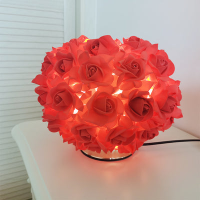 Rose Flower Table Light With Crystal, Table Night Light