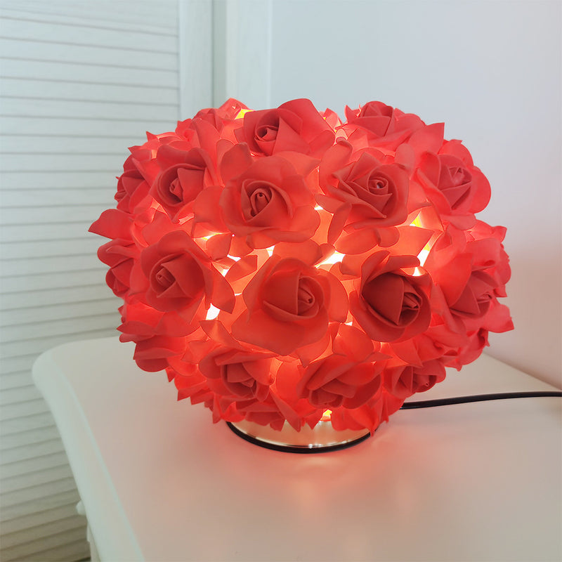 Rose Flower Table Light With Crystal, Table Night Light