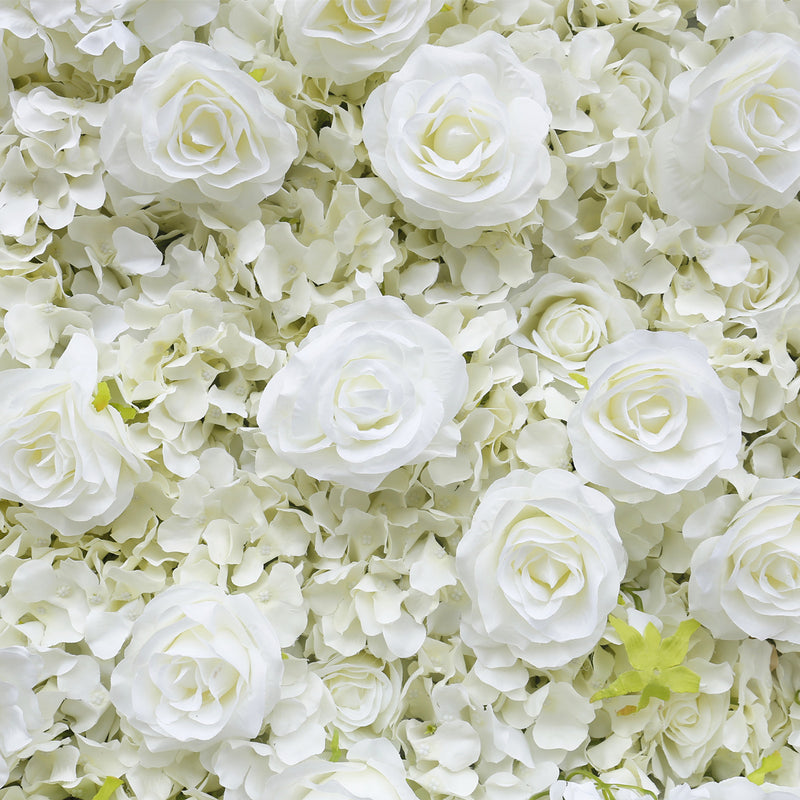 White Rose Hydrangea Cloth Flower Wall Rolling Up Fabric Peony Artificial Floral Wall Outdoor Wedding Backdrop Decor Birthday Party Props