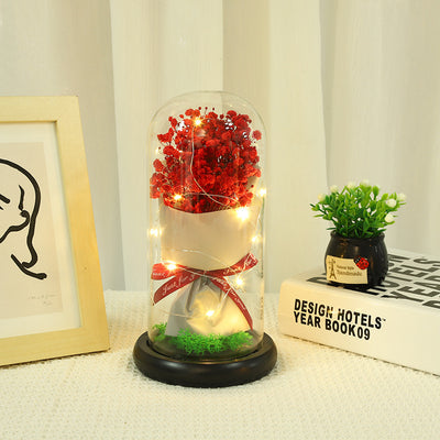 Forever Preserved Gypsophila In Glass Dome, Flower Night Light