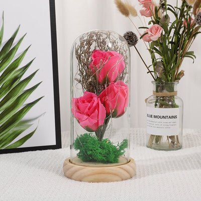 Forever Preserved Rose In Glass Dome, Flower Night Light