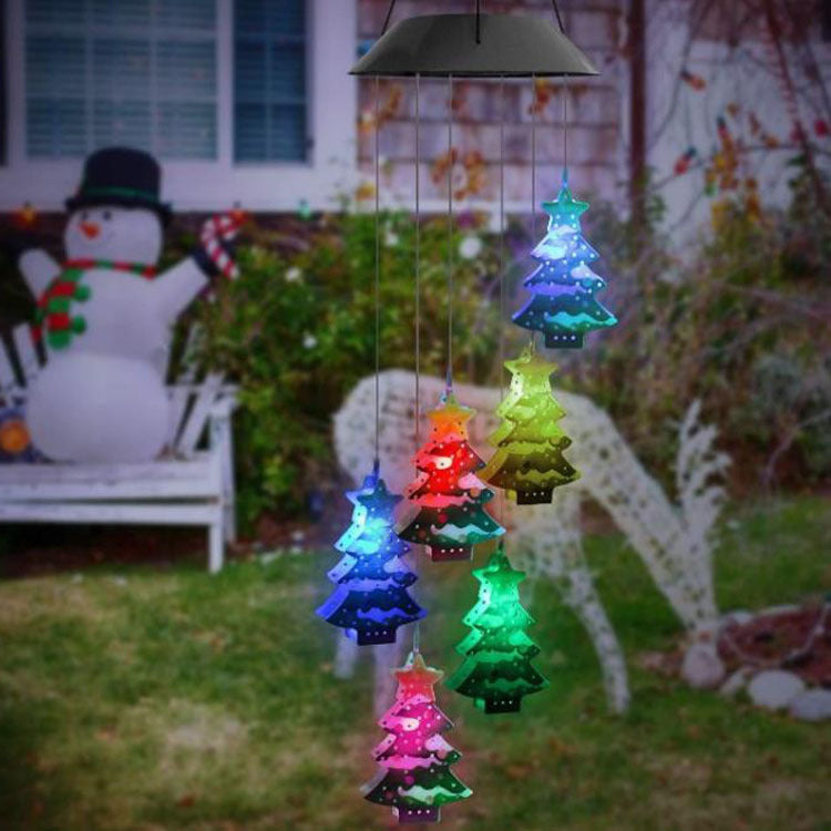 Solar Garden Light, Solar Christmas Tree Wind Chimes, Solar Garden Decoration