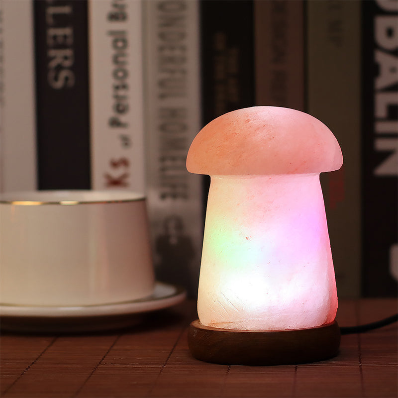 Salt Night Light, Mushroom Salt Light With Multicolour