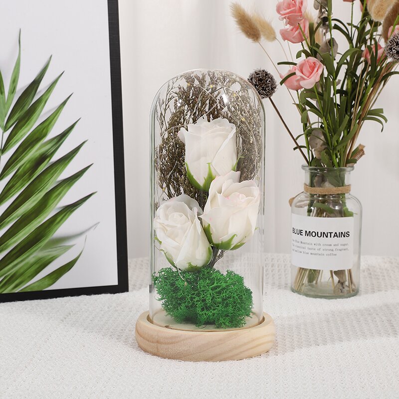 Forever Preserved Rose In Glass Dome, Flower Night Light