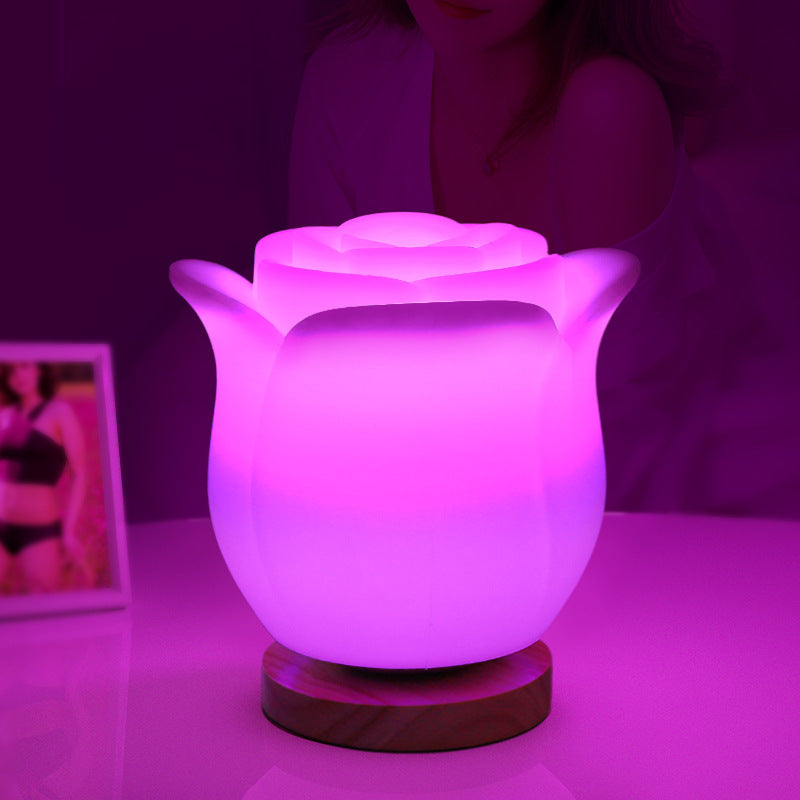 Rose Table Light, Romatic Night Light With Multicolour