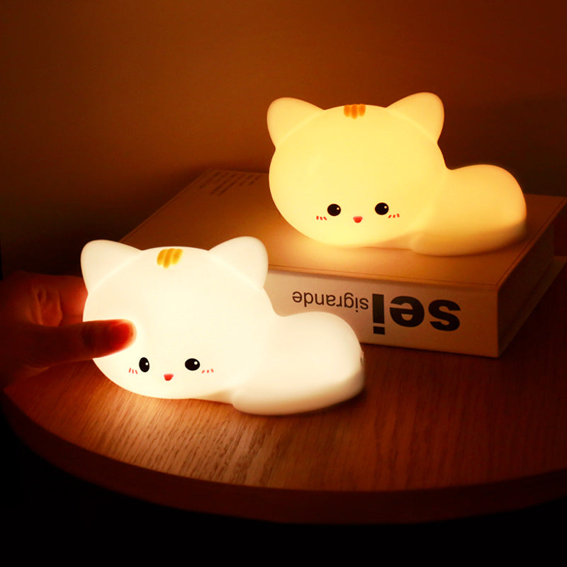 Cat Night Light - White & Yellow Colour