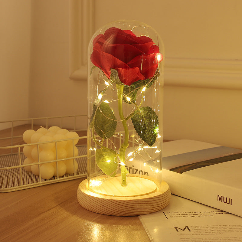 Forever Preserved Rose In Glass Dome, Flower Night Light