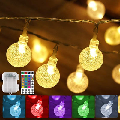 Color Changing Crystal Bubble Ball String LED Fairy Light with Remote Control