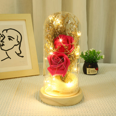 Forever Preserved  Rose In Glass Dome, Flower Night Light