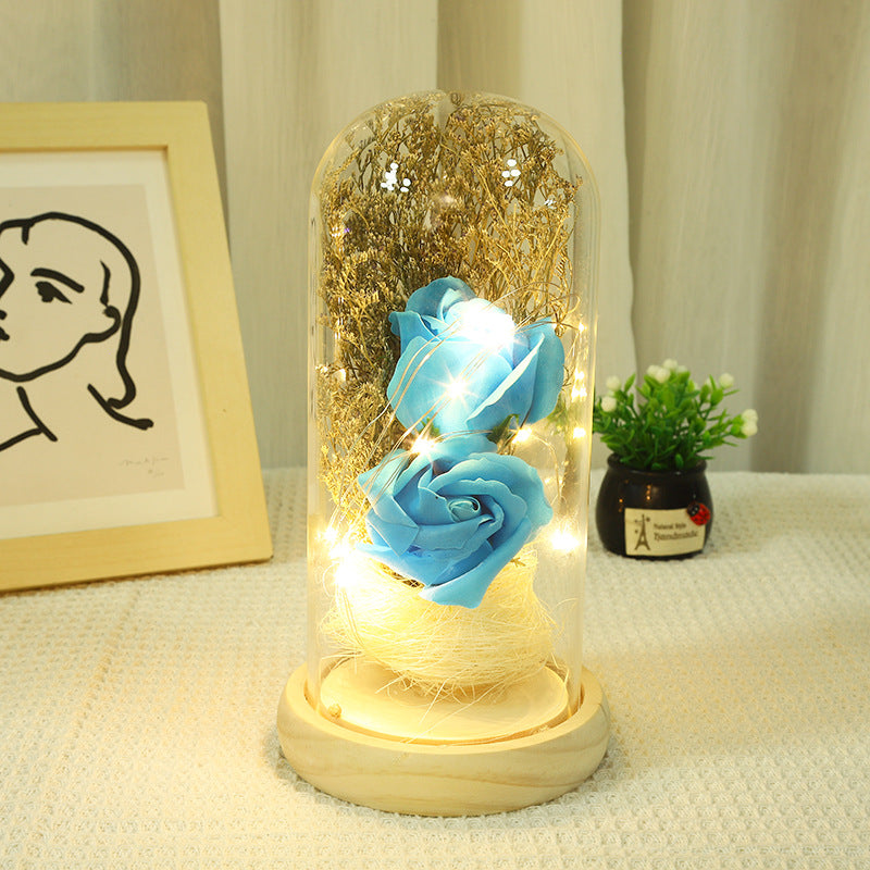 Forever Preserved  Rose In Glass Dome, Flower Night Light