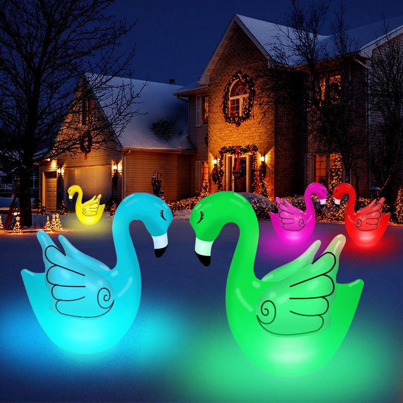 Solar Garden Light, Solar Floating Flamingo Pool Light, Solar Garden Decoration - Set Of 2