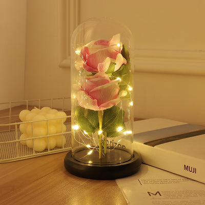 Forever Preserved Rose In Glass Dome, Flower Night Light