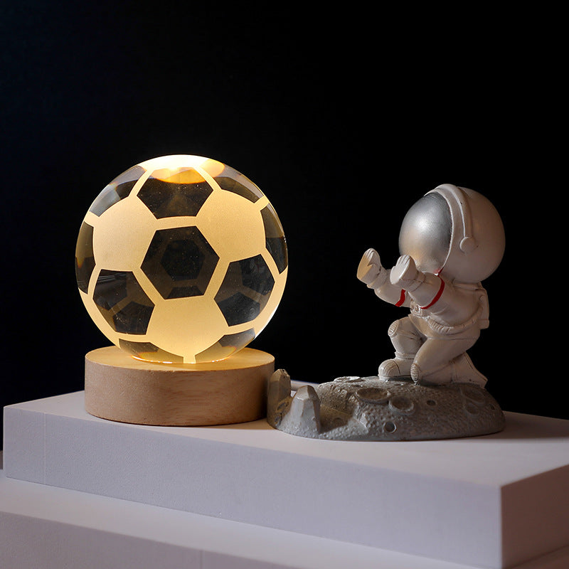 Crystal Ball, Football Night Light With Astronaut