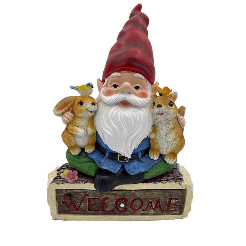 Solar Dwarf Elf Resin Ornament, Solar Christmas Light, Solar Garden Decoration