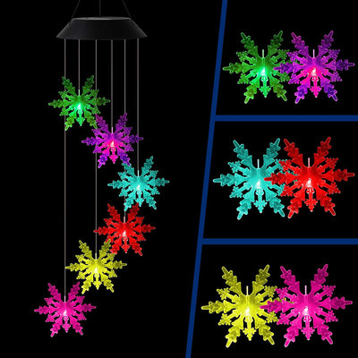 Solar Garden Light, Solar Snowflake Wind Chimes, Solar Garden Decoration