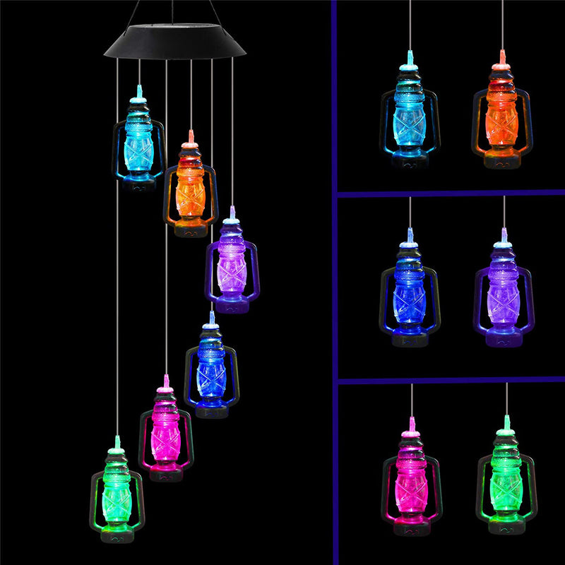 Solar Garden Light, Solar Kerosene Bottle Wind Chimes, Solar Garden Decoration