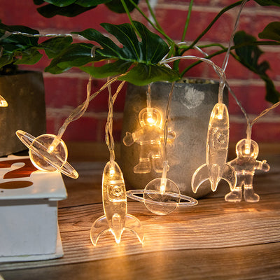 Astronaut Spaceship Rocket Pendants LED String Lights Fairy Lights, Kids room Decor