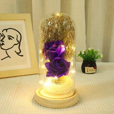 Forever Preserved  Rose In Glass Dome, Flower Night Light