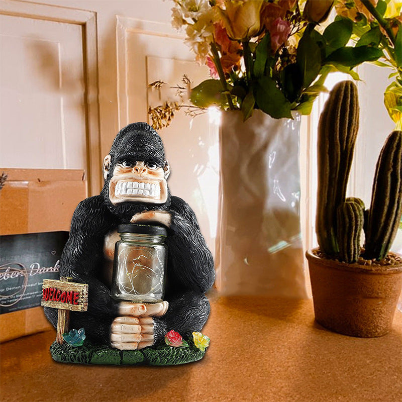 Solar Garden Ornament, Solar Gorilla Light, Solar Garden Decoration