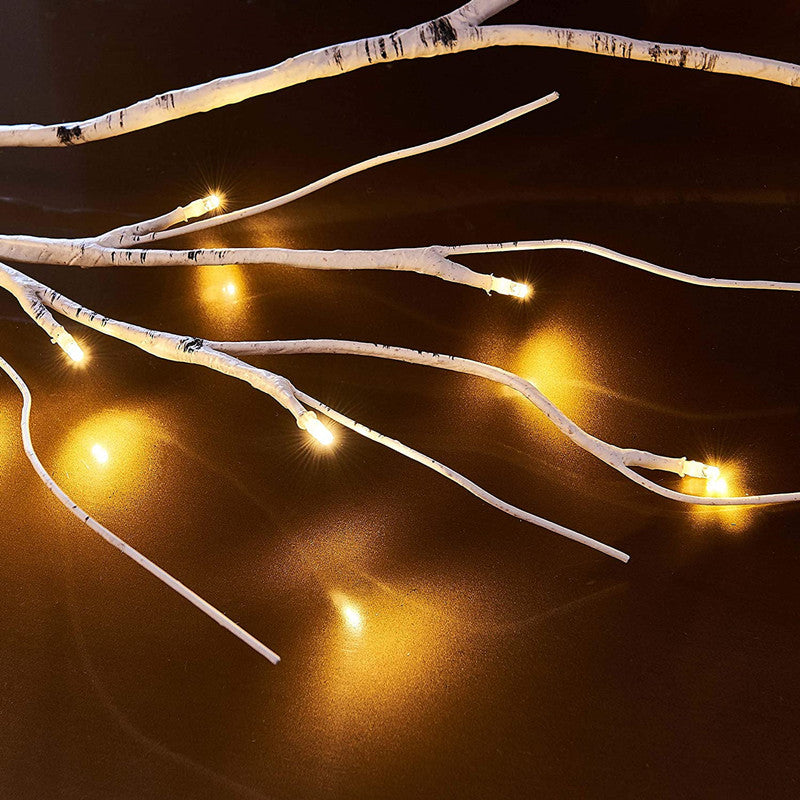 Birch Garland with Lights, Lighted Twig Vine String Light