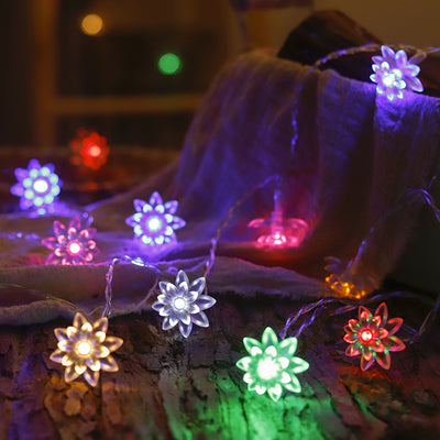 Lotus Flower Fairy Lights String Lights, USB & Battery Powered Fairy Lights