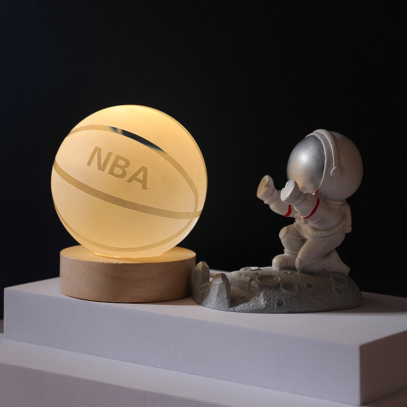 Crystal Ball, Basketball Night Light With Astronaut