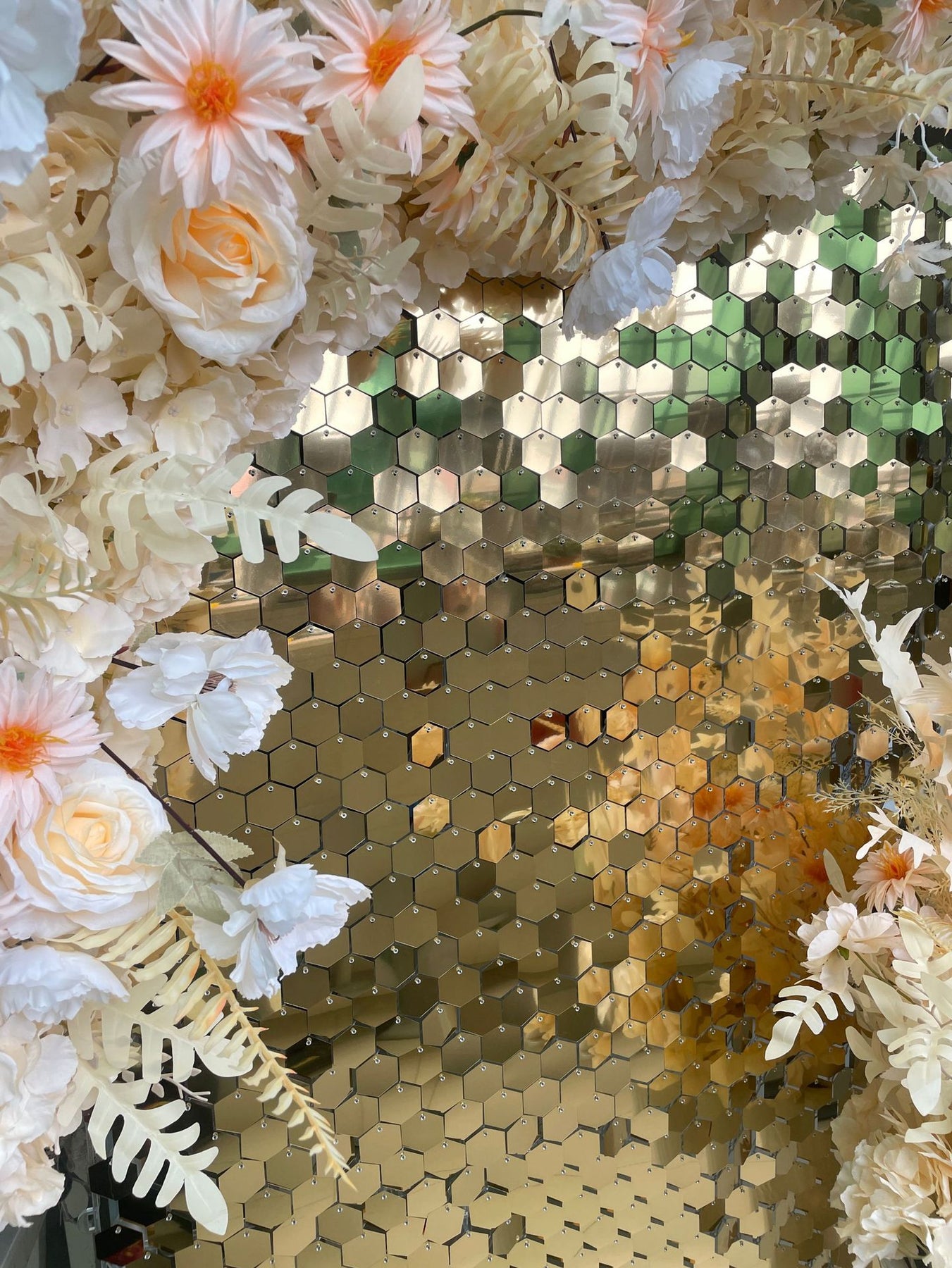 Spangle Backdrop Hexagon-Spangle-Shimmer-Sequin-Wall-Panel-Backdrops-1X1WZX01 ...