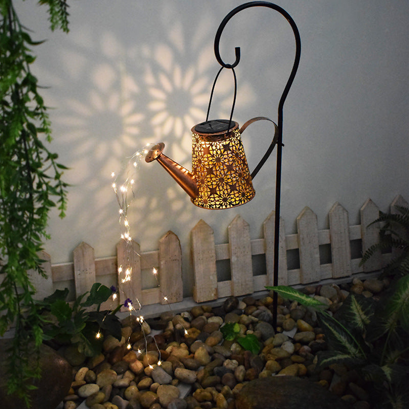 Solar Outdoor Garden Light, Kettle Light Hollow Light, Shadow Hanging Light