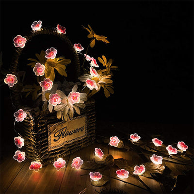 Cherry Blossom Flower String Lights Pink Fairy Lights for Girl Bedroom