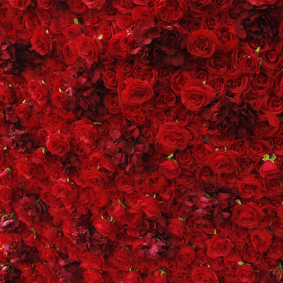 5D Red Rose Hydrangea Roll Up Cloth Flower Wall Wedding Backdrop