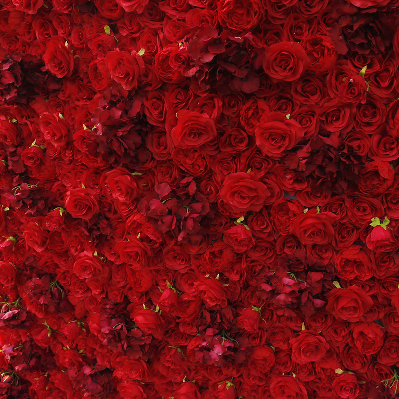 5D Red Rose Hydrangea Roll Up Cloth Flower Wall Wedding Backdrop