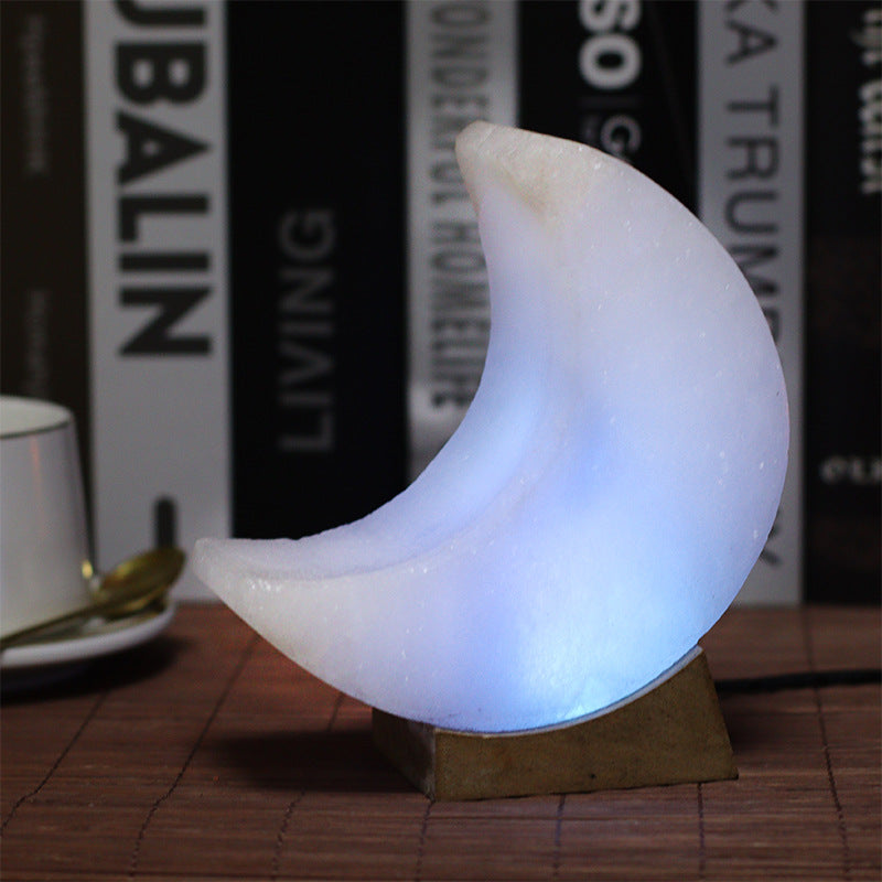 Salt Night Light, Moon Salt Light With Multicolour