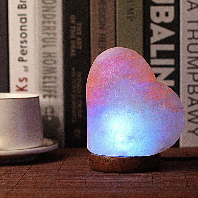 Salt Night Light, Heart Salt Light With Multicolour