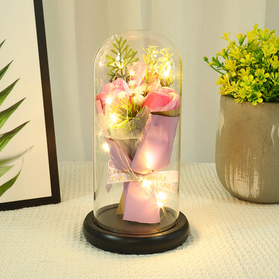 Forever Preserved Rose In Glass Dome, Flower Night Light