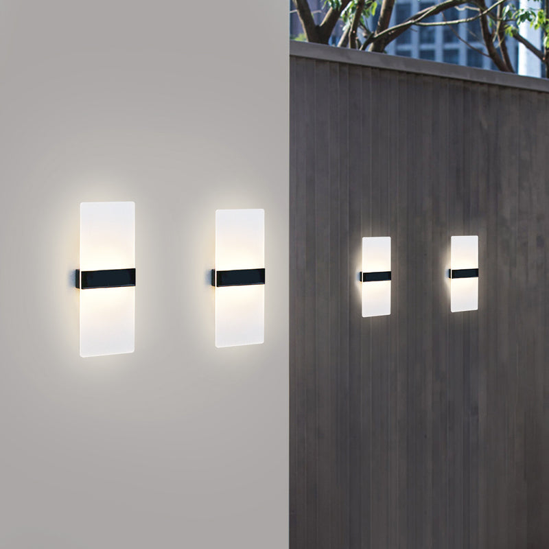 Acrylic Up & Down Solar Wall Light - Set of 2 ( Warm White + White )