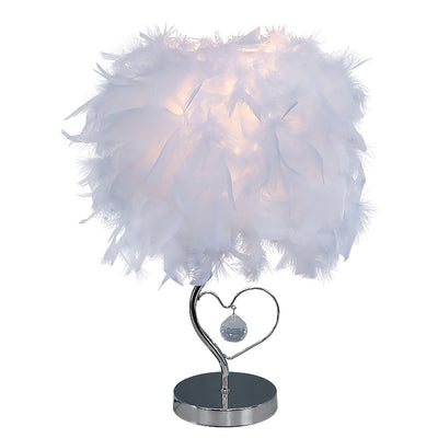 Feather Table Light With Crystal, Table Night Light