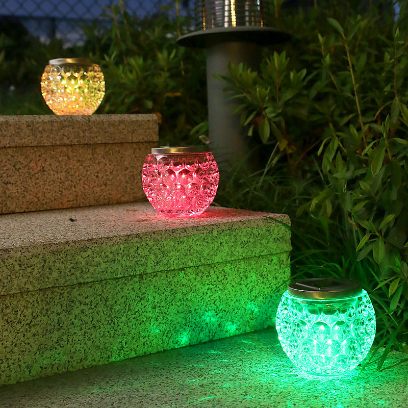 Solar Wishing Glass Ball Decking Light - Set of 4