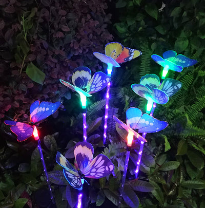 Solar Garden Light, Solar Butterfly Light, Solar Garden Decoration - Set Of 3