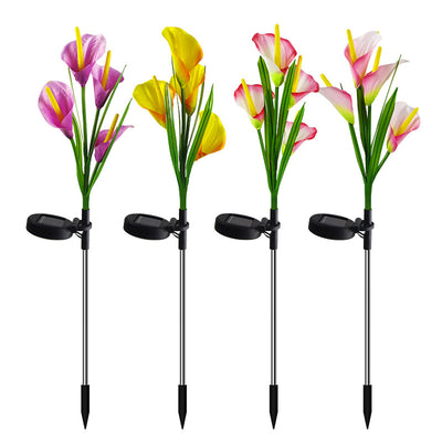 Solar Garden Light, Solar Calla Lily Flower Light, Solar Garden Decoration - Set Of 2