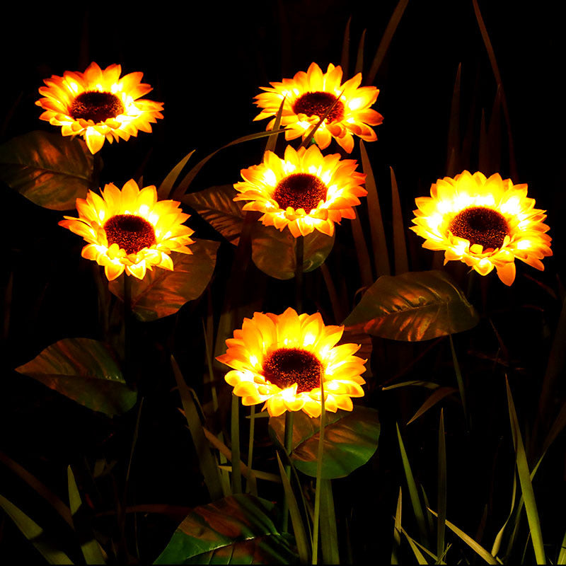 Solar Garden Light, Solar Sunflower Light, Solar Garden Decoration - Set Of 2