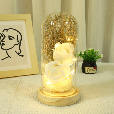 Forever Preserved  Rose In Glass Dome, Flower Night Light